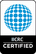 A blue dot is shown on the iicrc certified logo.